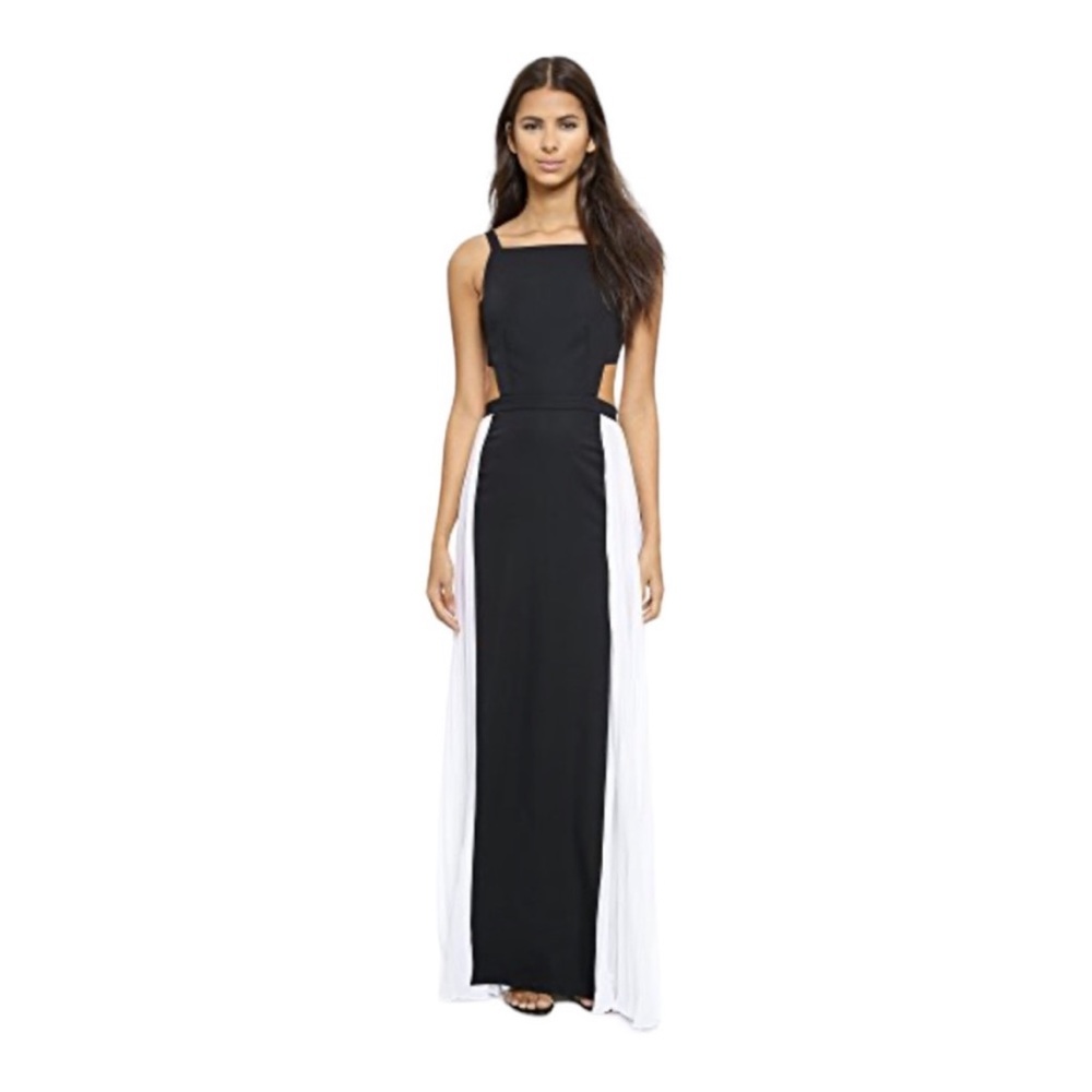 BCBGMAXAZRIA Brielle Color-block Sleeveless Gown Dress Pleated Size 2